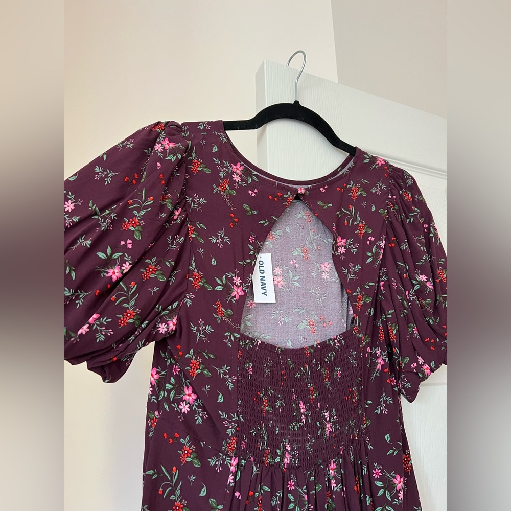 Floral Midi Dress w/ Open Back